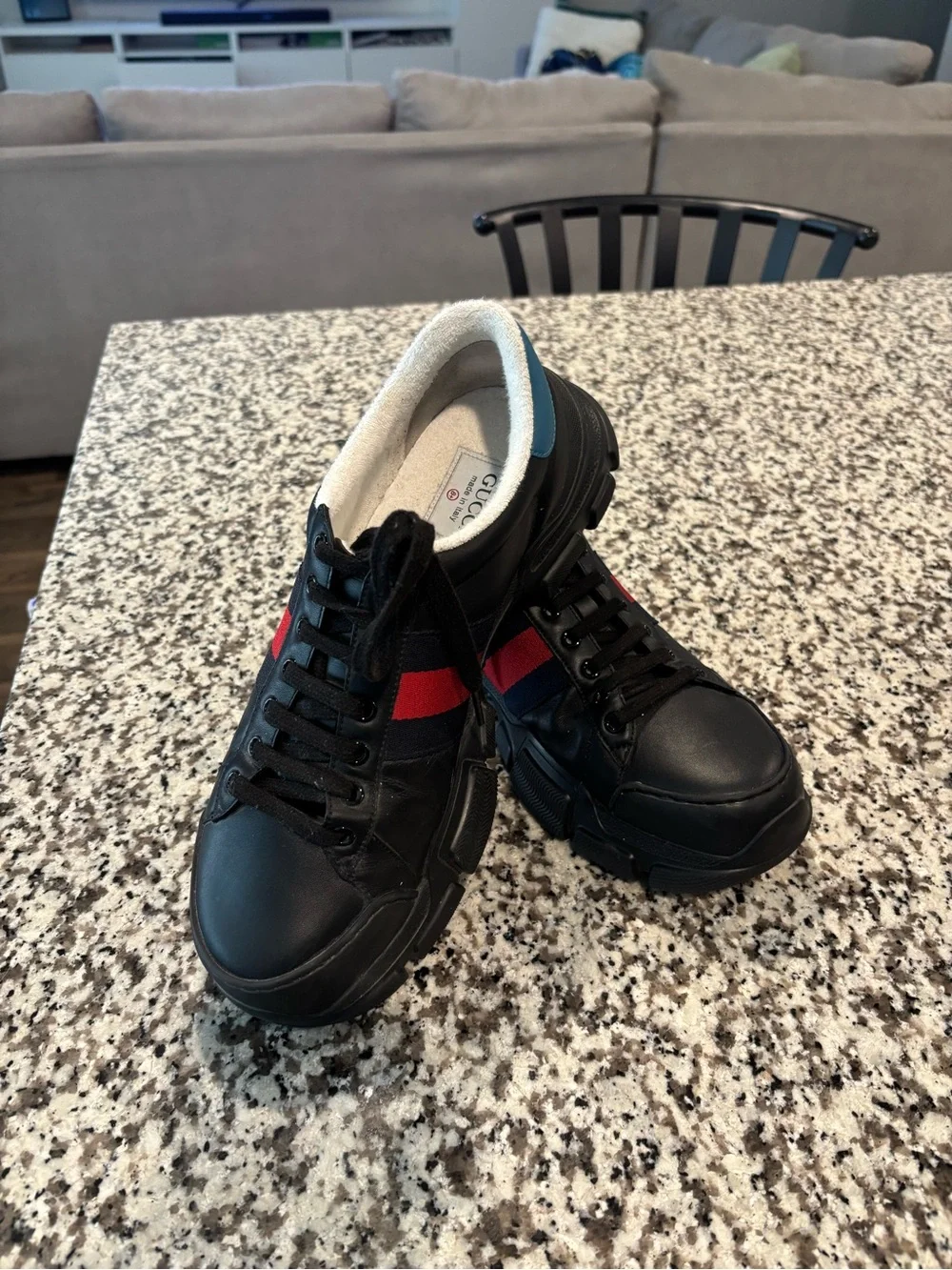 Gucci Black Leather Nathan Sneakers | Black | Size 8